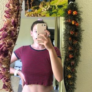 CROPPED STRIPED TEE
